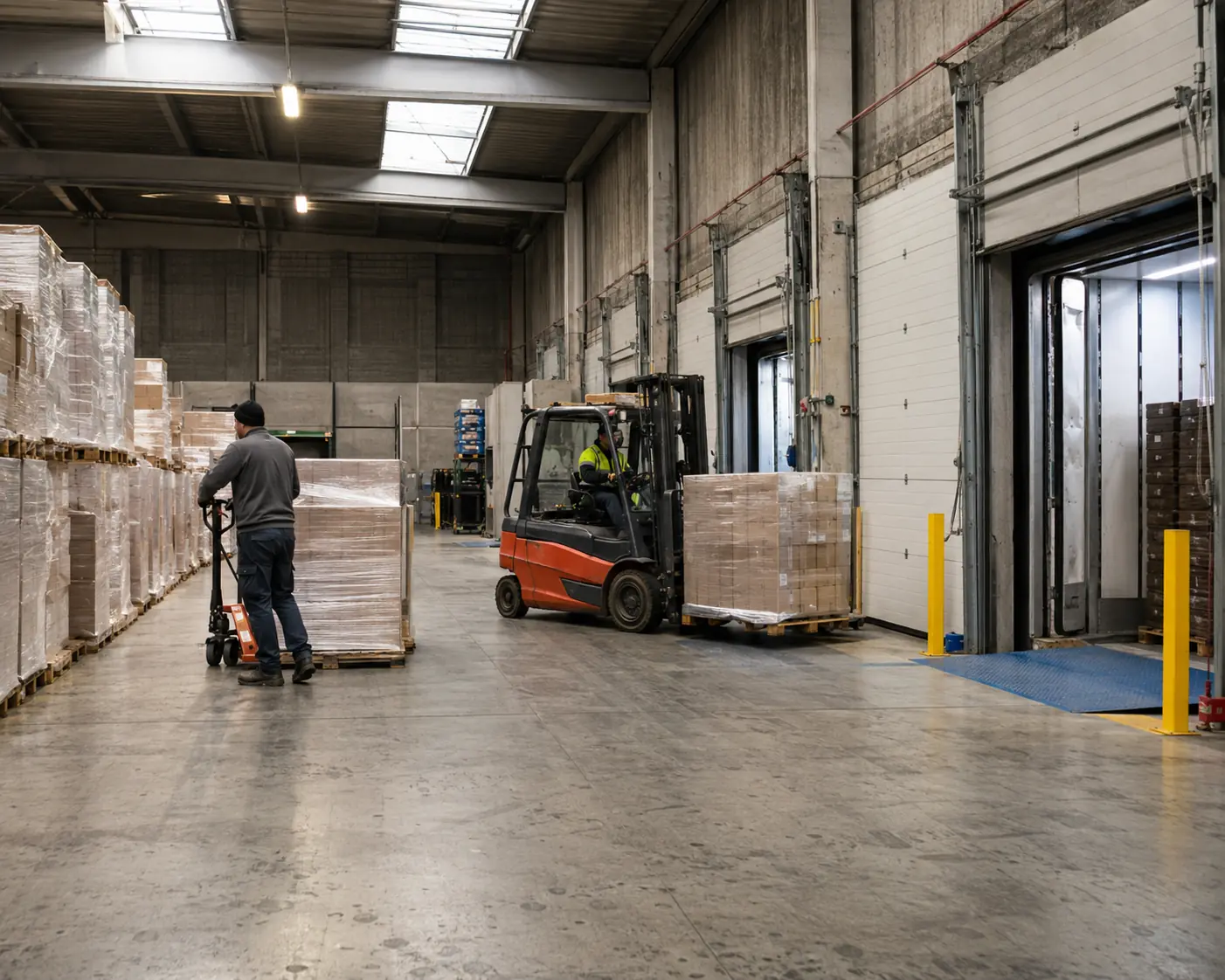 Activité quotidienne dans un entrepôt logistique