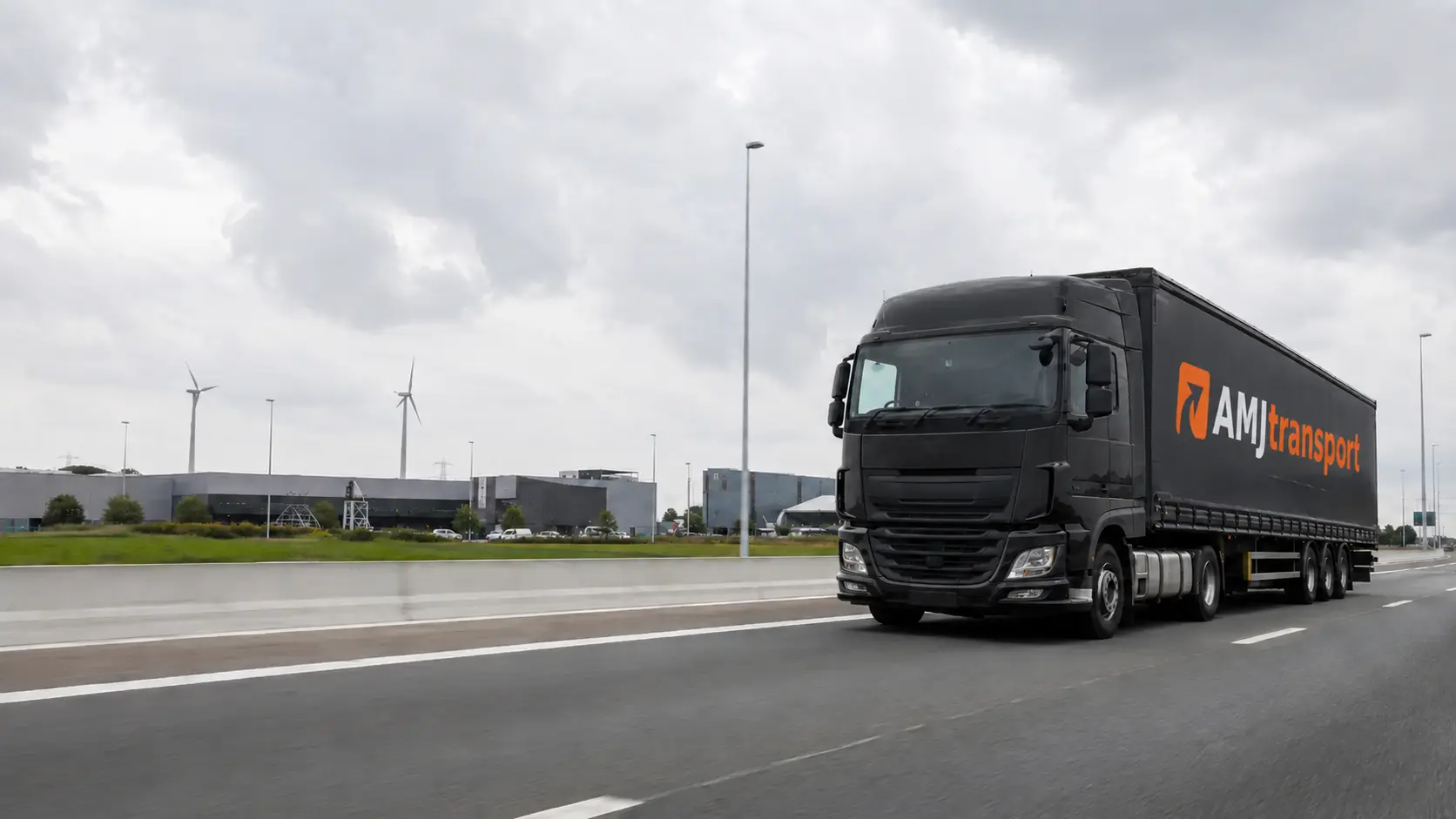 Camion de fret européen sur une autoroute belge