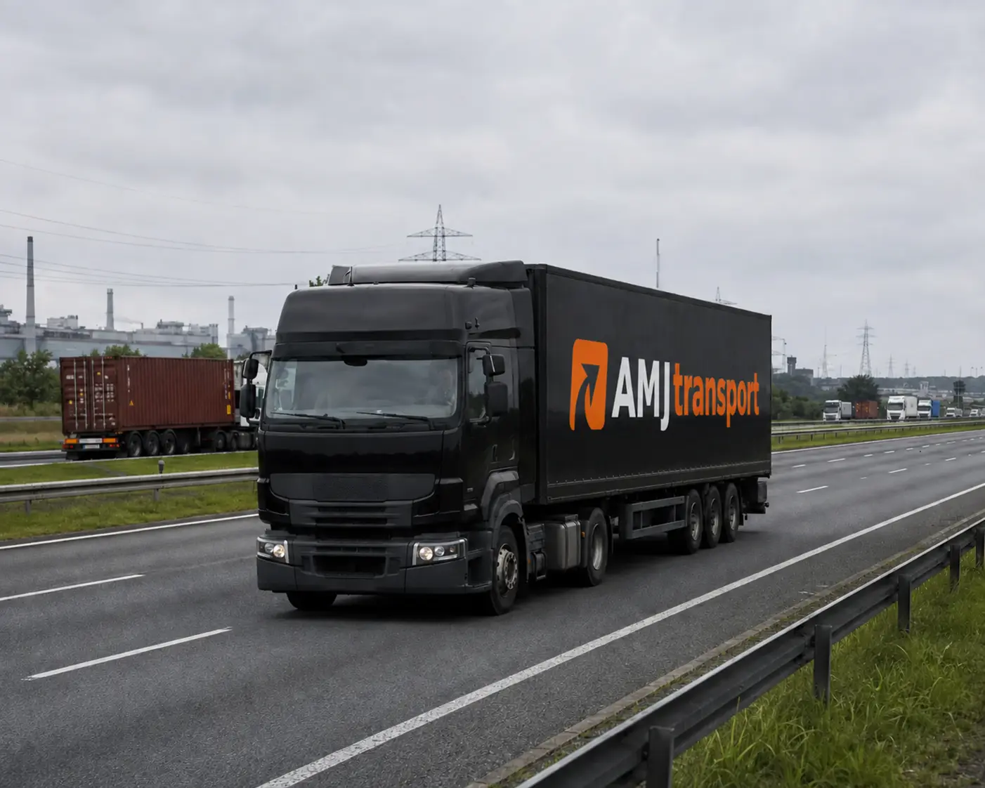Camion de fret sur un corridor routier européen